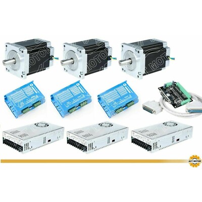 3Axis Nema34 Schrittmotor 34HS1450D14L34J5-2 8N.m,114mm,5A,Φ14mm,Keyway&Treiber