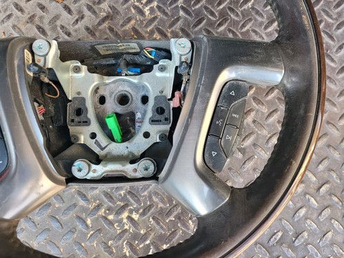 07-14 GM SUV Woodgrain Heated Brown Leather Steering Wheel OEM 15917955 (WORN) - Picture 4 of 7