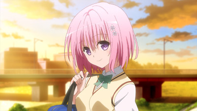 Anime momo velia deviluke to loveru pink hair looking at Playmat Game Mat Desk