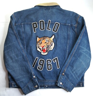POLO RALPH LAUREN Men's Big & Tall Polo 1967 Tiger Patch Blue
