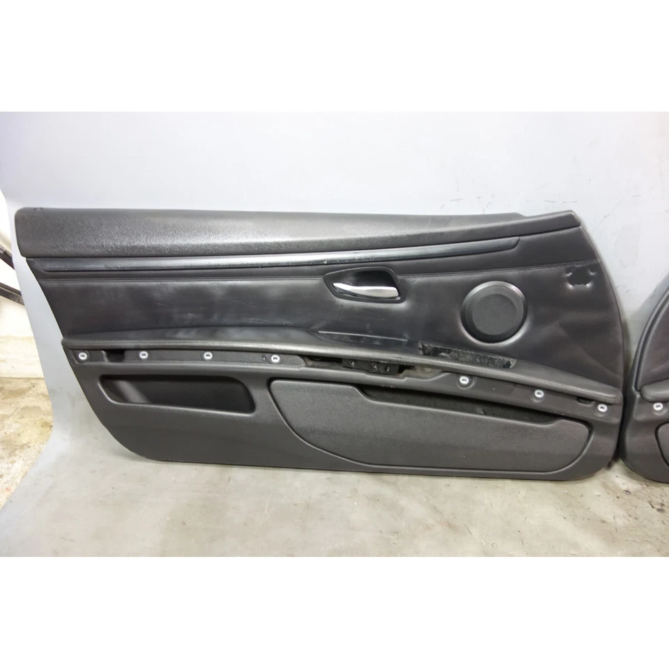 BMW E92 E93 M3 2008-2013 2 puertas interior panel puerta embellecedor revestimiento par cuero negro Foto 2 de 4