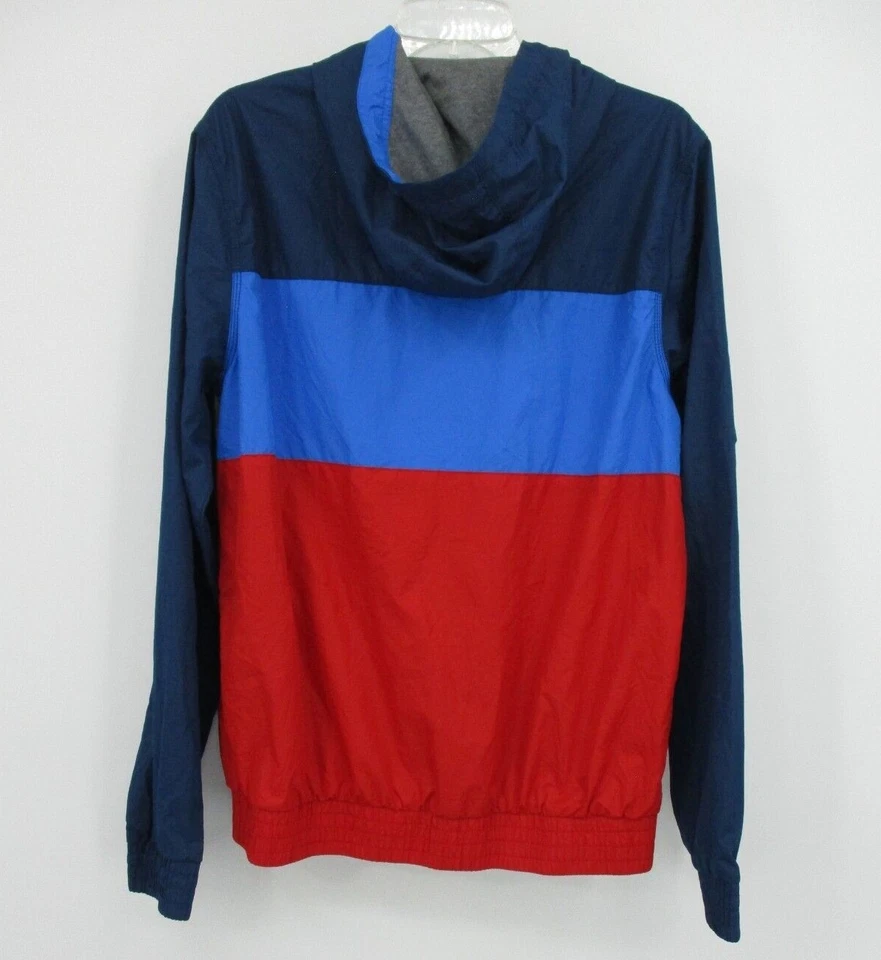 Mossimo Windbreaker Women Medium W43in Blue Mesh Lined Hooded Color Block Jacket - Image 3 of 4