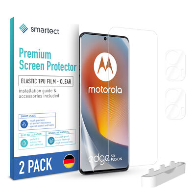 2x TPU Schutzfolie Klar für Motorola Edge 50 Fusion 2x Kameraschutz Panzerfolie