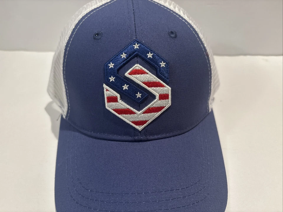 Gorra de béisbol ScentLok azul y blanco estrellas y rayas camionero ajustable nueva Foto 3 de 4