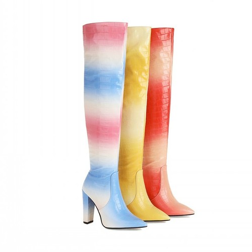 Women Pointy Toe High Block Heel 