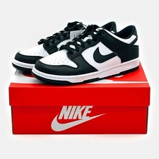 CW1590-100 Nike Dunk Low Retro White Black Panda GS Classic Sneakers Leather 6Y
