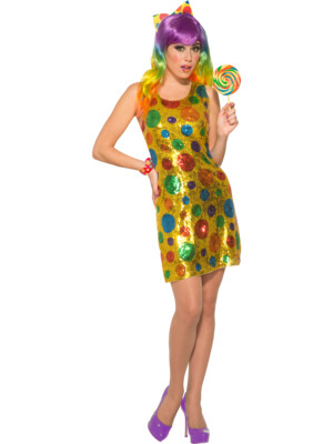 Sexy Polka Dot Lollipop Carnival Clown Women's Costume