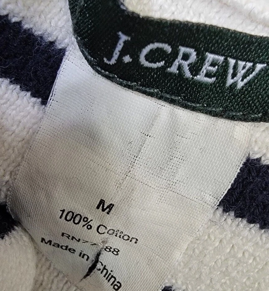 J Crew Womens Sweater Shirt Top Blouse Size M Medium Black White Striped - Image 2 of 4