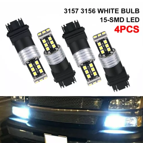 4PC 3157 LED White Daytime Running Light Bulb DRL for Chevy Silverado 1500 00-07 - Picture 2 of 11