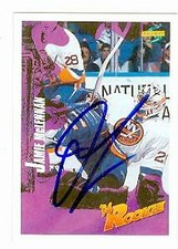 Jamie McLennan autographed hockey card (New York Islanders) 1994 Score #224