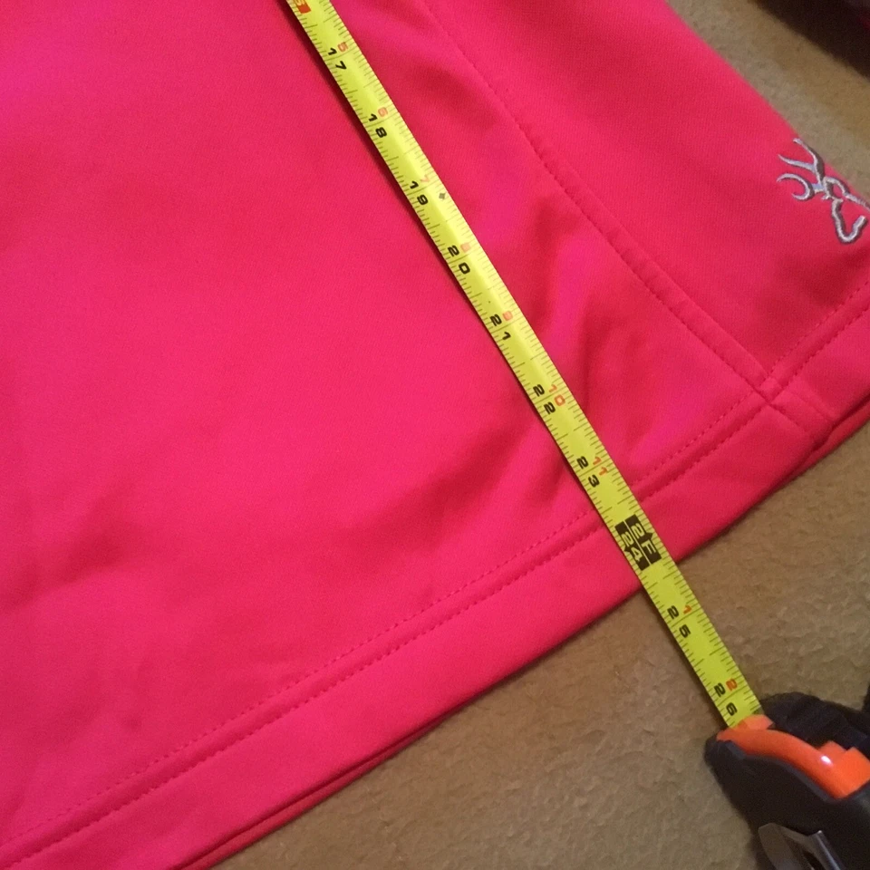 Browning Buckmark 女式粉色 Fuschia 和迷彩 3/4 25 美分拉链套衫 L 码 — 第 4/4 张图片