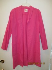 Women's Large Eber Pink Cotton Jacket Made in USA Pockets Unlined Vintage
