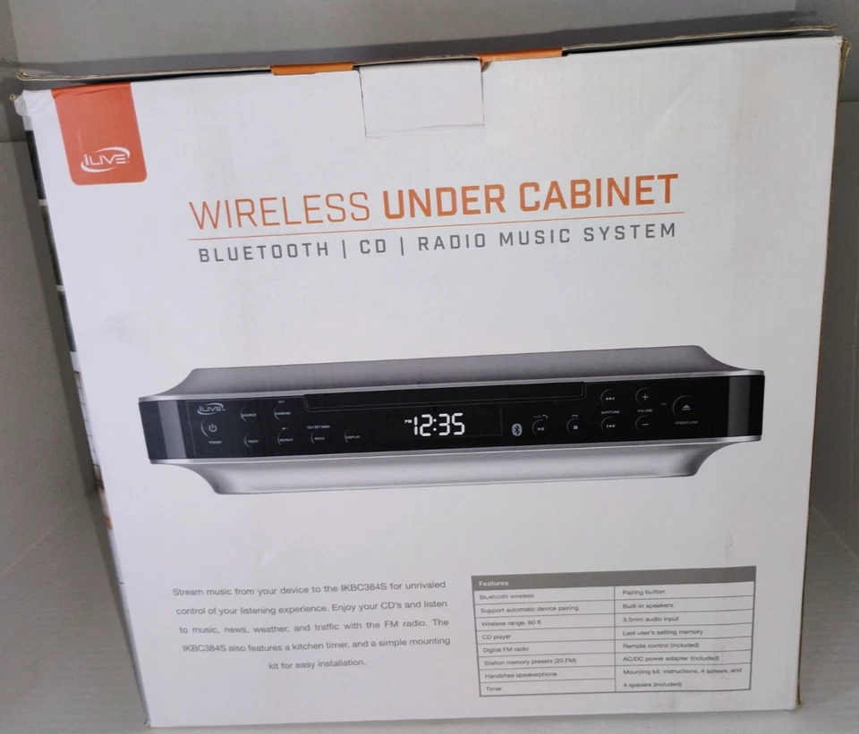 Under Cabinet Wireless Bluetooth, CD, FM Radio Music System-IKBC384S By iLive - Image 4 of 4