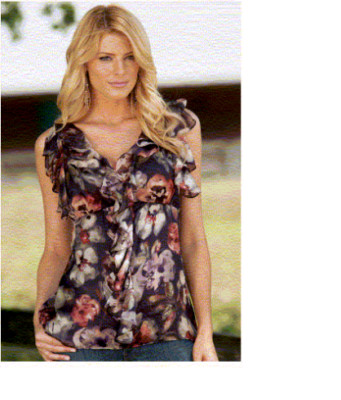 Gorgeous $90 Andrea Behar for Boston Proper Dusty Florals Blouse, sz.2, NEW