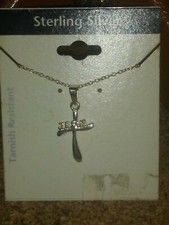 925 Sterling Silver Jesus Christ Crucifix Cross Pendant 18" Chain Set NICE BB