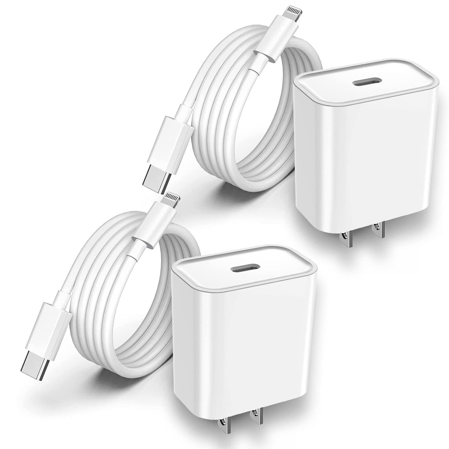 20W Fast USB Type C Wall Charger with 6.6 Feet Cable Cord Compatible with iPh...