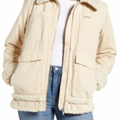 faux shearling utility jacket