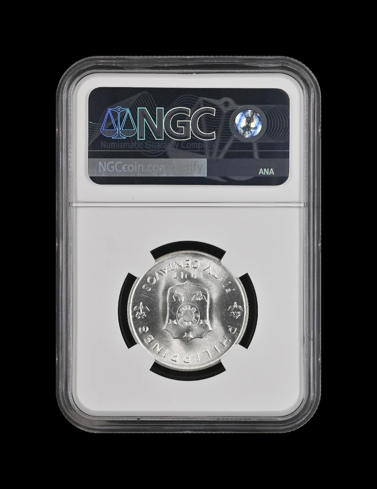 PHILIPPINES. 1947, 50 Centavos, Silver - NGC MS65 - Gen MacArthur Allen-R-1a DDO - Image 4 of 4