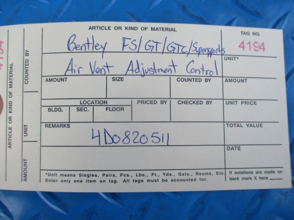 Bentley Flying Spur GT GTC  air vent adjustment motor #4194 