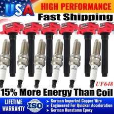 6 Pack UF648 Ignition Coil and Spark Plug for 2011-2017 Chrysler 200 300 3.6L V6