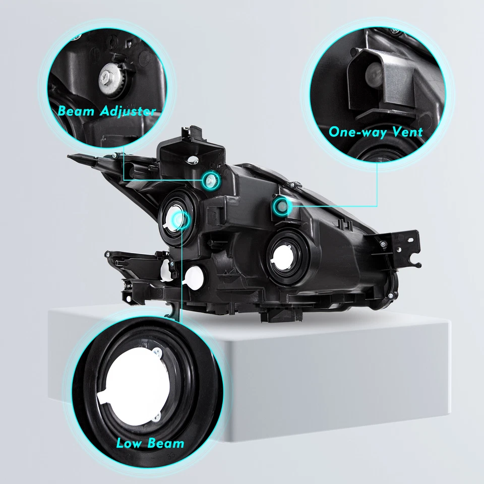 For 2009-2014 Nissan Maxima Sedan Chrome Halogen Headlights Headlamps Left+Right - Image 3 of 4