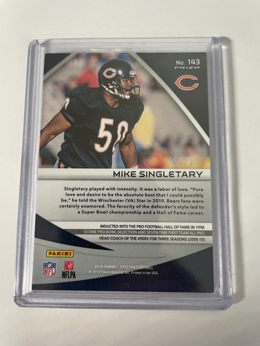 MIKE SINGLETARY 2019 SPECTRA PRIZM PARALLLEL #50/99 jersey# -BEARS! - Picture 2 of 2