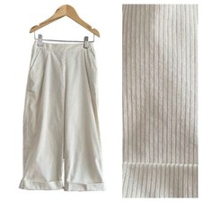 Brunello Cucinelli Kids Cream White Ribbed Wide Leg Corduroy Trousers Pants