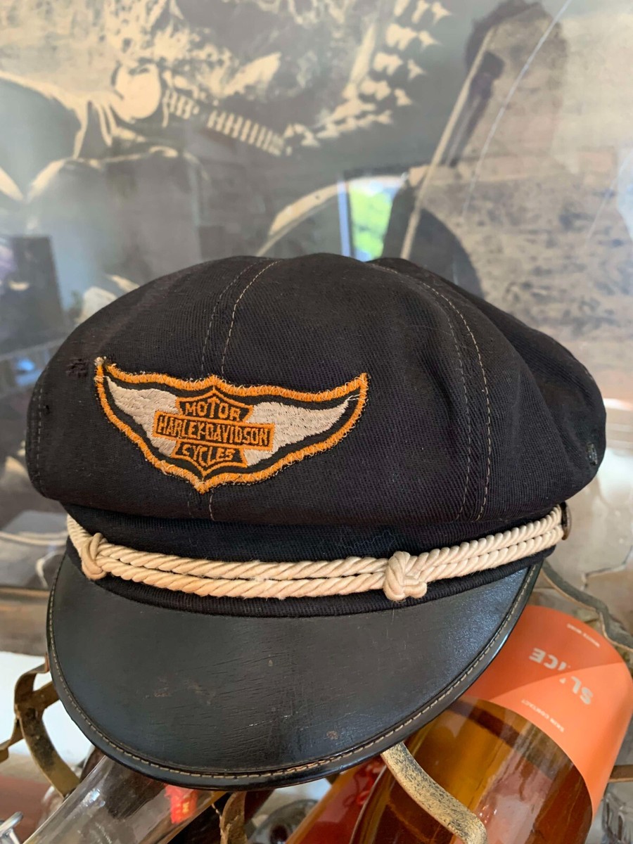 Vintage Harley Davidson Captains Hat Size Small! 40s 50s 60s