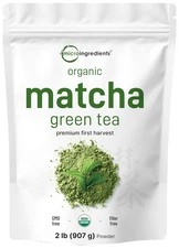 Organic Matcha Green Tea Powder, 2 Lb | First Harvest, Culinary Grade from Japan