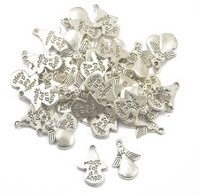 Pack Of 50 Silver MADE FOR AN ANGEL Angel Charms Pendants