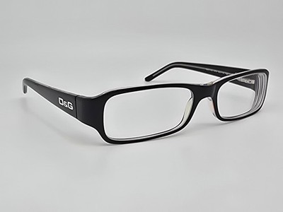 Dolce & Gabbana D&G1146 675 Black on Clear Eyeglasses Frame w/ Flexhinge 52mm