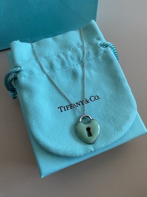 Tiffany & Co Echt Herz Schloss Sterlingsilber Charm mit Box