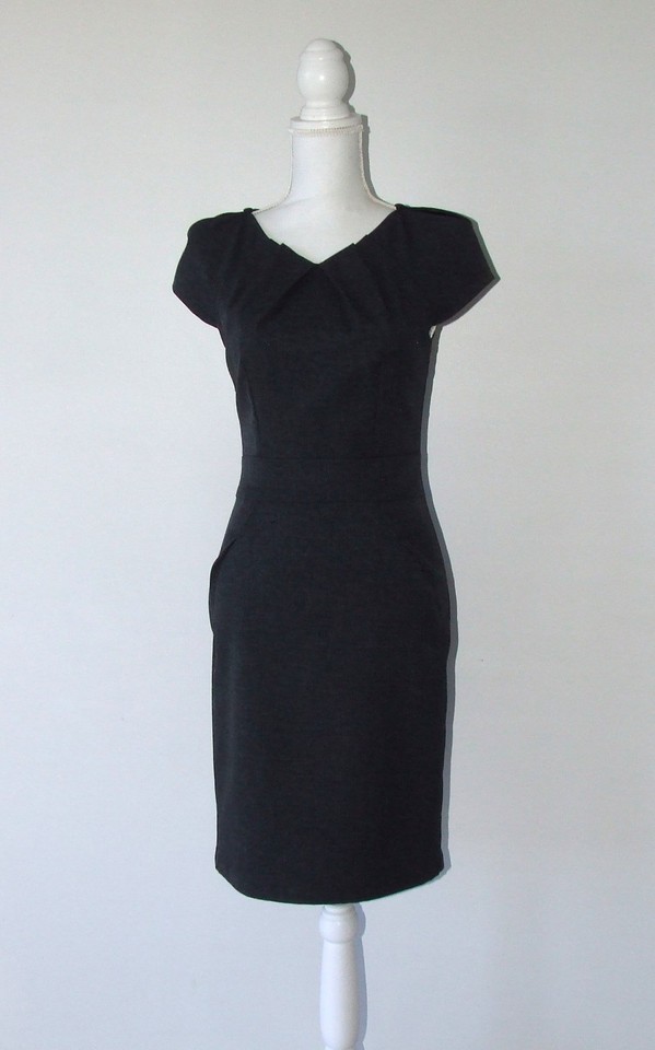 LVER International Womens Dress Charcoal Shift Size S Knee Length