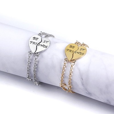 Best Friends Bracelet Set 2 Pcs Matching BFF Friendship Adjustable Jewelry Gift