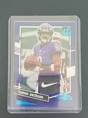 2023 Panini Donruss Threads Lamar Jackson Nike Swoosh 1/1 Patch #DTH-LJ