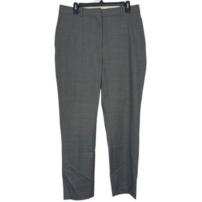 Reiss Layton Wool Blend Dress Pants Womens 10 33x28 Micro Check Trousers Grey