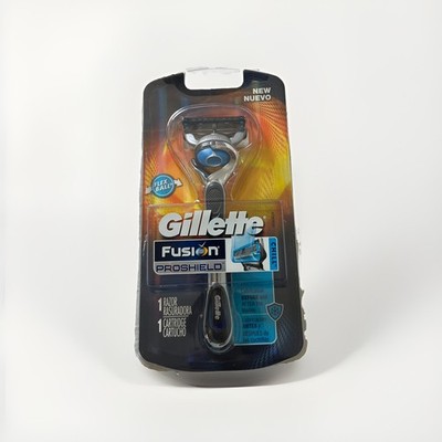 Gillette Fusion Proshield CHILL Flexball RAZOR + Refill CARTRIDGE Blue OPEN PACK