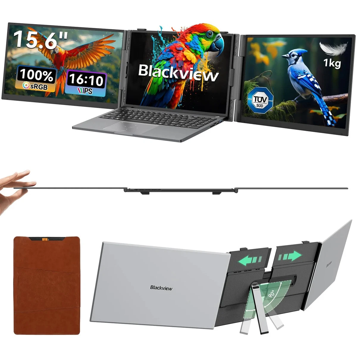 Blackview DCM8 15.3"FHD Dual Laptop Screen Extender Portable Monitor 1200P USB-C