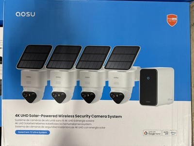 aosu T2 Ultra 4K Security Cameras Wireless Outdoor, 4 Cam Kit, Smart Home Securi