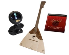 Roosebeck Deluxe Prima Balalaika Walnut + Snark Tuner + String Set