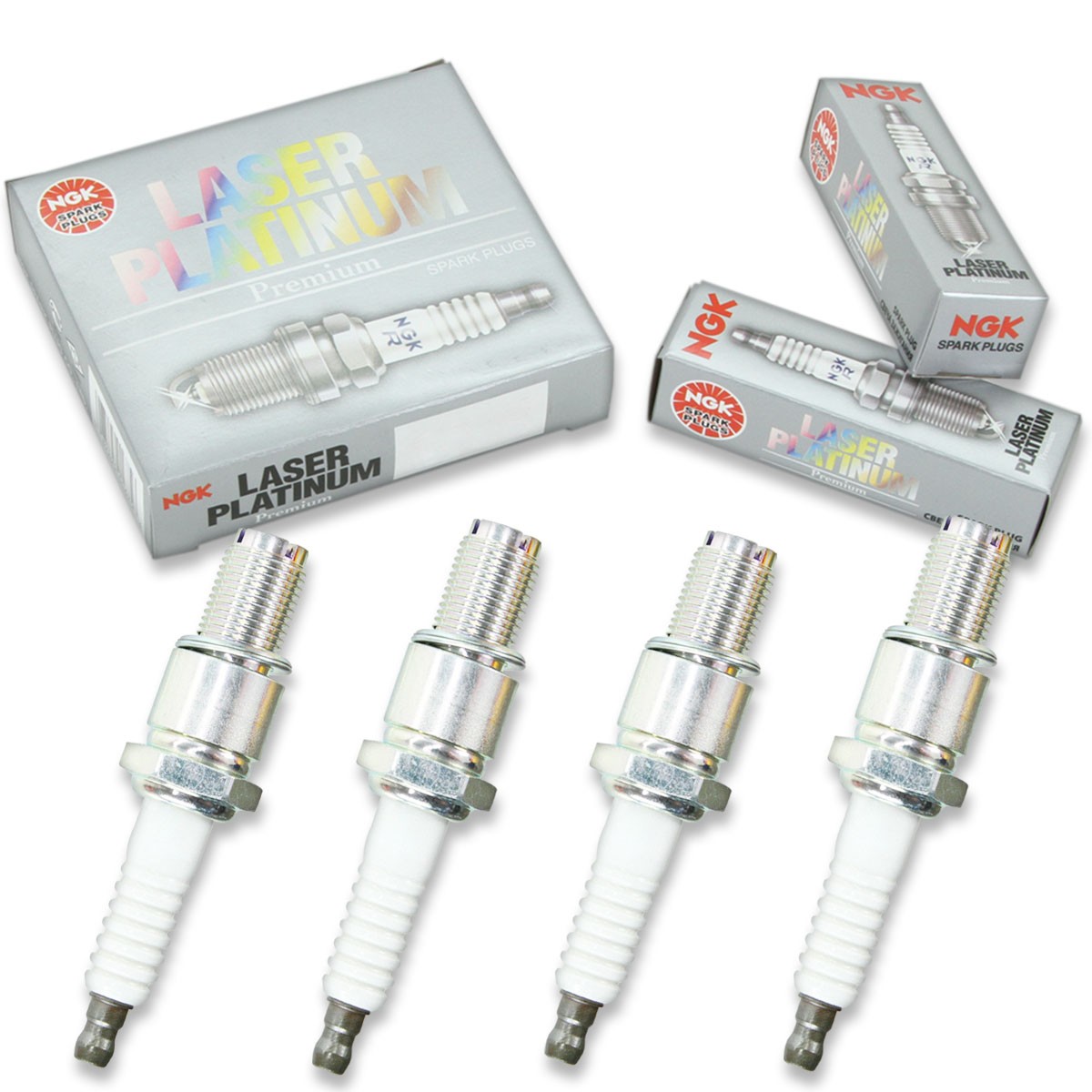 4 pc NGK 4764 BUR7EQP Laser Platinum Spark Plugs for N3A2-18-110 1765255 ti