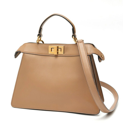 Fendi Peekaboo I See You Small Shoulder Bag 8BN327 Leather Brown GZl1i3yr