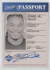 2022 Panini Prestige NFL Passport Signatures Velus Jones Jr #NPS-VJ Auto 10lp