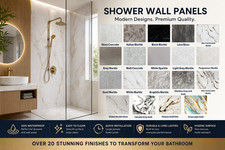 PVC Shower Wall Panels 1x2.4m Waterproof Bathroom Kitchen 10mm Panels Decor PVC