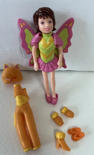 Vintage Y2K Fashion Polly Pocket Lila Costume Party Butterfly Cat EUC Doll 55587
