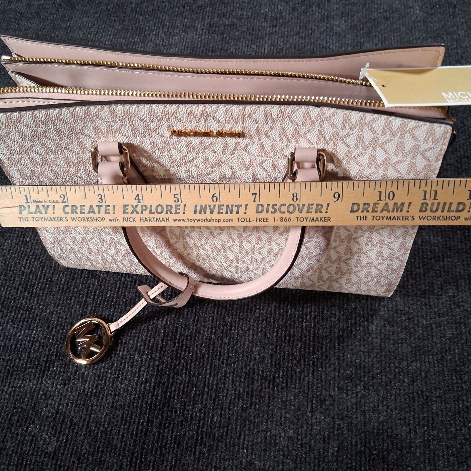 Michael Kors Sheila Satchel Crossbody & Jet Set Wallet Powder Blush NWT 19