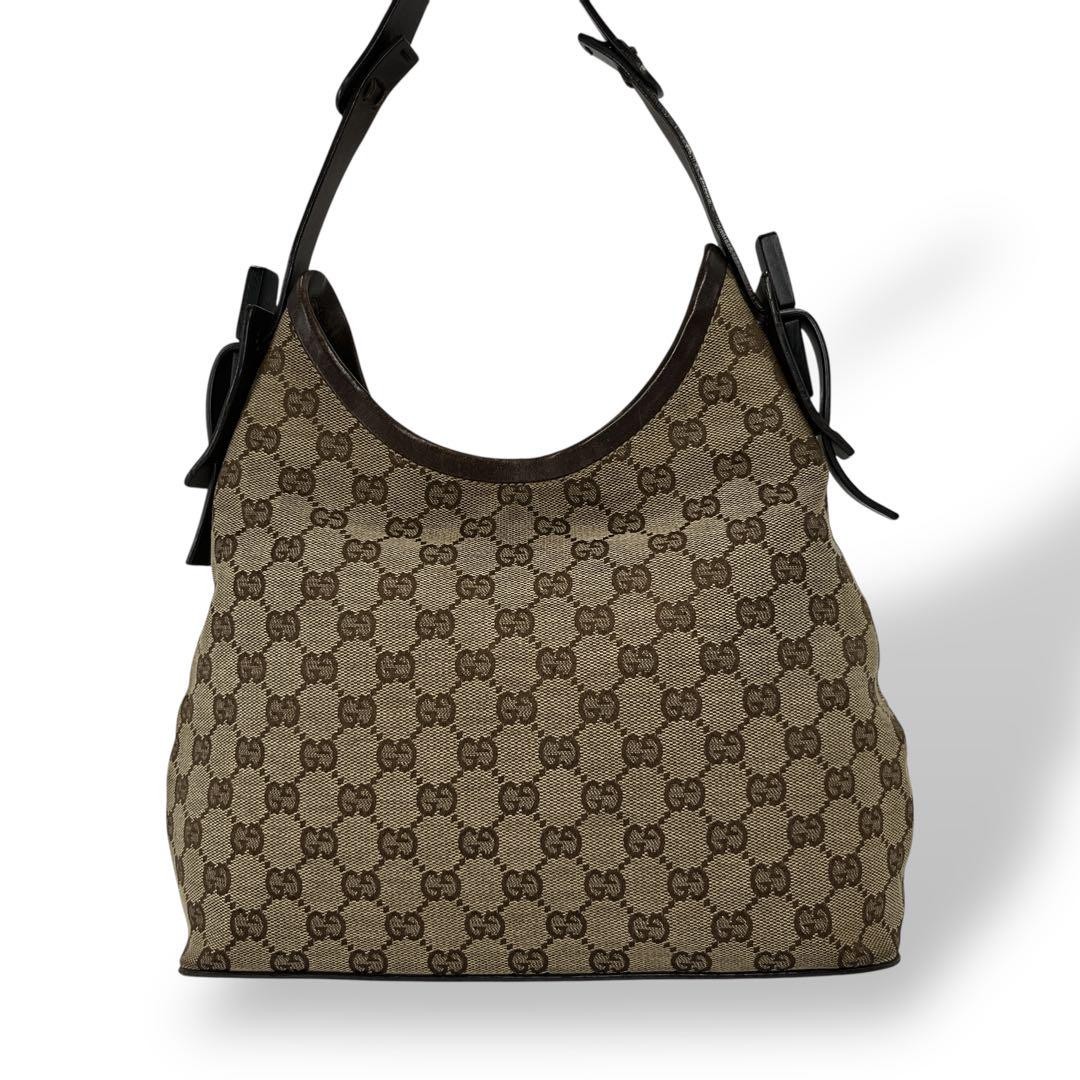 GUCCI GG Canvas One-Shoulder Leather Bag from Japan