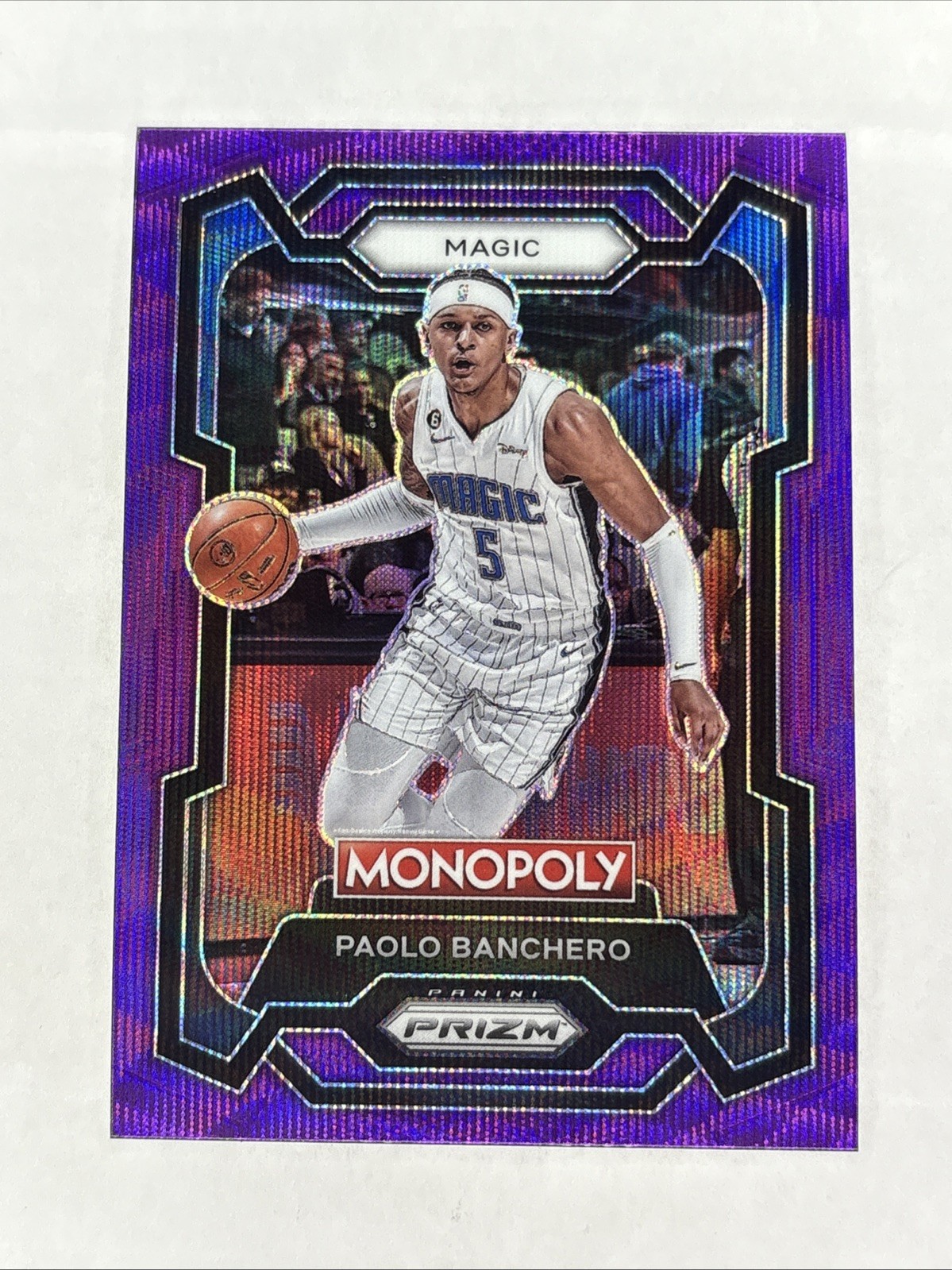 2023-24 Panini Prizm Monopoly Paolo Banchero #64 Purple Wave Prizm Orlando Magic
