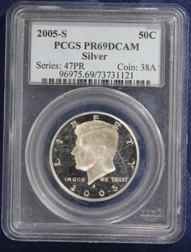 2005-S Proof 90% Silver Kennedy Half Dollar PCGS PR69DCAM