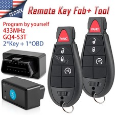For 2013-2017 Ram 1500 2500 3500 Key Programming Remote Fob 4 Buttons Gq4-53t